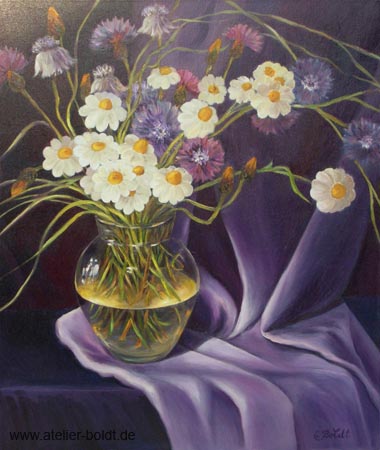 Blumen - Öl auf Leinwand